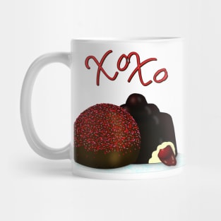 XOXO Valentine Bonbon and Dark Chocolate Covered Cherry Mug